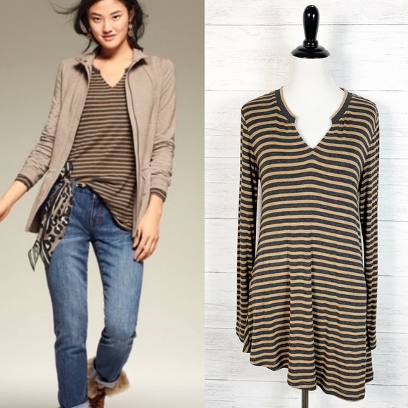 CAbi Tops - CAbi • Striped Slant Tunic Tee #3629 XS